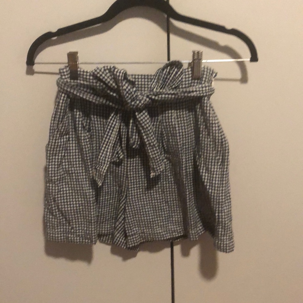 Black and white checkered anthropologie shorts